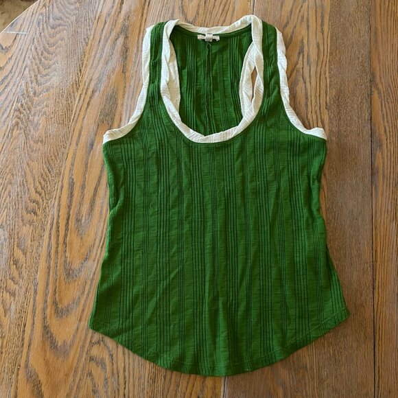ANTHROPOLOGIE Pilcro racerback tank top /green/worn 1 time/L - Picture 1 of 6